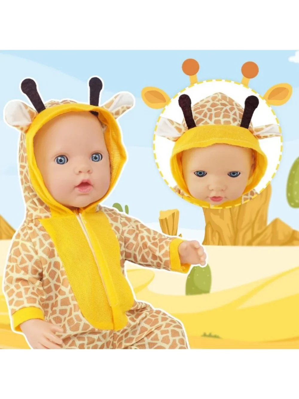 6 Sets Adorable Reborn Doll Animal Jumpsuits for 14-17 Inch Dolls, Cute Outfits